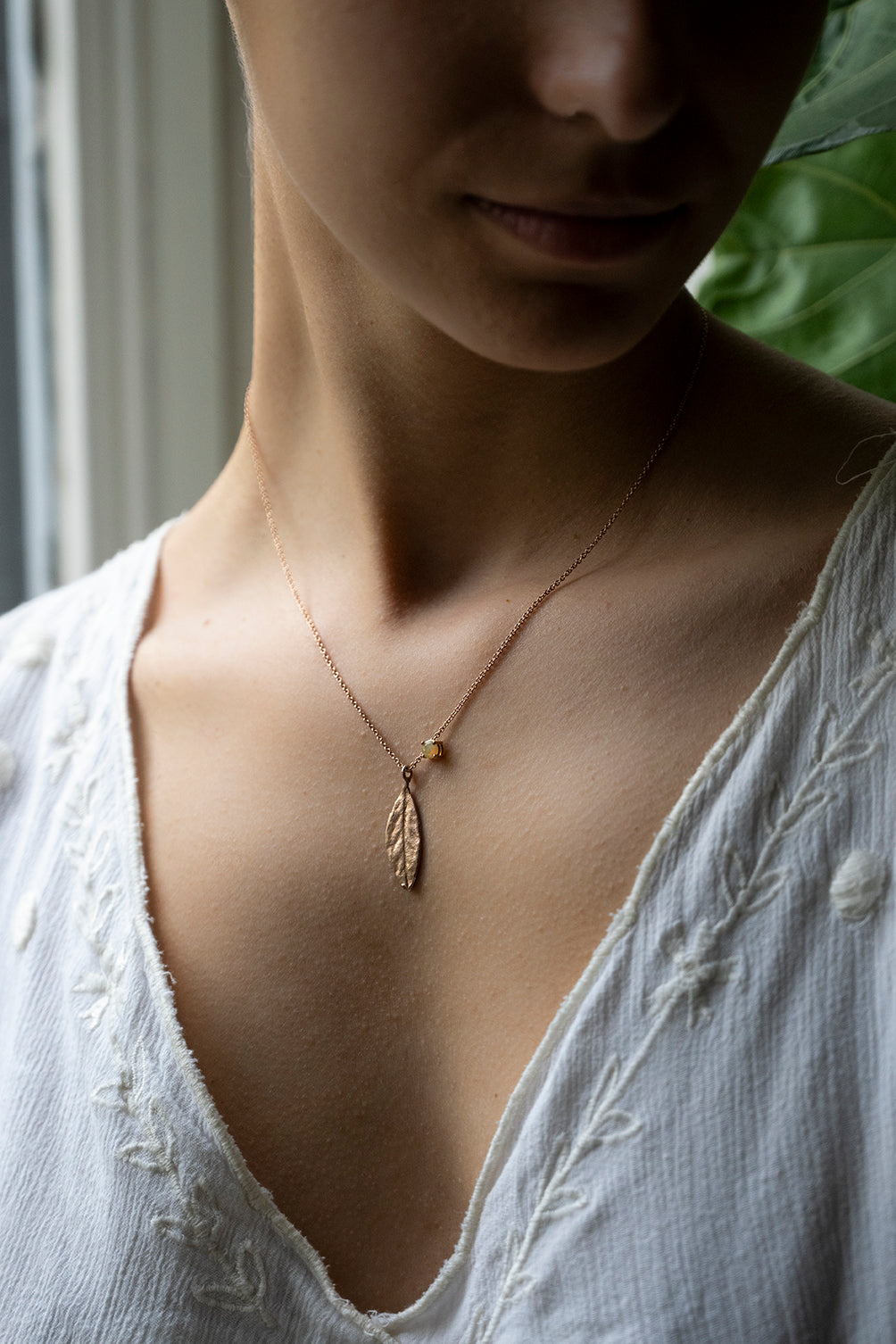 Collana Alloro foglia grande